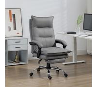 VINSETTO Executive Office Chair with Vibration Massage & Heat Double Footrest in Grey VINSETTO Grey