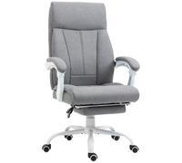 Vinsetto Fabric Office Chair for Home with Arm, Foot Rest, Wheels, Grey - Grey
