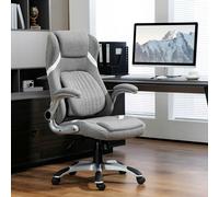 Vinsetto Fabric Office Desk Chair with Adjustable Height Tilt Function Grey - Grey