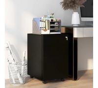 Vinsetto Black 3-Drawer Vertical Filing Cabinet with Lock and Pencil Tray - Steel Mobile File Cabinet with Adjustable Hanging Bar for A4 - Legal and L