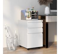 Vinsetto Filing Cabinet with Lock and Hanging Bar for Letter A4 Legal, White