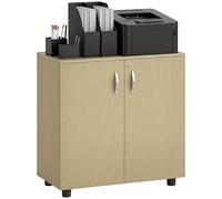 Vinsetto Filing Cabinet with Locking Doors & Shelves, 2-Tier Lockable Storage Cabinet with 2 Keys for Home Office, 80W x 40D x 80H cm, Oak Oak