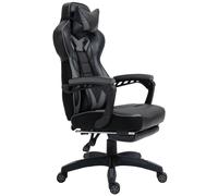 VINSETTO Gaming Chair Ergonomic Reclining Manual Footrest Wheels in Grey VINSETTO Grey
