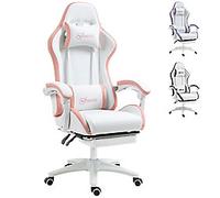 Vinsetto Gaming Chair Fixed Armrest PU (Polyurethane) Leather, Nylon, Sponge, Steel Pink 921-618V70WT