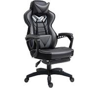 Vinsetto Gaming Chair Fixed Armrest PU (Polyurethane) Leather, PVC (Polyvinyl Chloride) Leather Grey 921-237V71GY