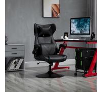 Vinsetto Gaming Chair Home Office Chair W/ Swivel Pedestal Base Lumbar Support, Black