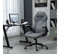 Vinsetto Home Office Desk Chair, Computer Chair with Flip Up Armrests, Swivel Seat and Tilt Function, Dark Grey