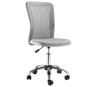Vinsetto Grey Armless Office Chair Ergonomic Height Adjustable Mesh Back Wheel | TJ Hughes