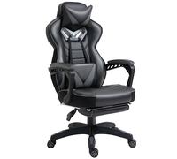 Vinsetto Grey Gaming Chair Ergonomic Reclining Manual Footrest Wheels Stylish | TJ Hughes