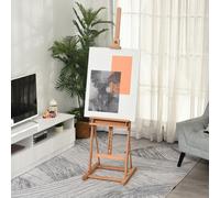 Vinsetto H-Frame Studio Easel Height Adjustable Beech Wood, Brown