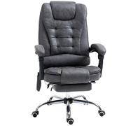 Vinsetto Heated 6 Points Vibration Massage Executive Office Chair Adjustable Swivel Ergonomic High Back Desk Chair Recliner with Footrest Dark Grey