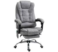 Vinsetto Heated 6 Points Vibration Massage Executive Office Chair Adjustable Swivel Ergonomic High Back Desk Chair Recliner With Footrest Grey