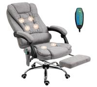 Vinsetto Heated 6 Points Vibration Massage Executive Office Chair Grey