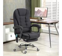 Vinsetto Six-Point Massage and Heated Office Chair - Black, none