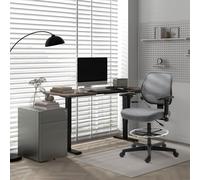 Vinsetto Height Adjustable Electric Standing Desk with 4 Automatic Memory Preset 140cm x 70cm Tabletop Stand Up Desk for Home Office (Black Frame + Te