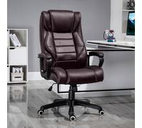 High Back 6 Points Vibration Massage Executive Office Chair, Brown Vinsetto