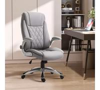 Vinsetto High Back Executive Office Chair Home Swivel PU Leather Chair Grey