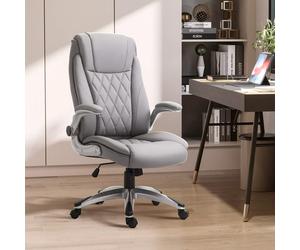 Vinsetto High Back Executive Office Chair Home Swivel PU Leather Chair Grey