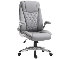 Vinsetto High Back Executive Office Chair Home Swivel PU Leather Chair, Grey