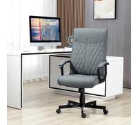 VINSETTO Home Office Chair High Back Swivel Computer Chair for Bedroom Study in Dark Grey VINSETTO Dark Grey