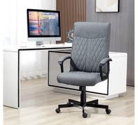 VINSETTO Home Office Chair High Back Swivel Computer Chair for Bedroom Study in Dark Grey VINSETTO Dark Grey