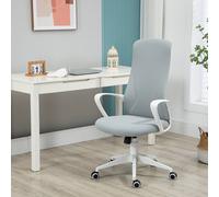 Vinsetto High-Back Home Office Chair Height Adjustable Elastic Desk Chair Pink - Grey