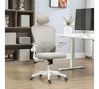 VINSETTO Mesh Office Chair with Headrest, 4D Lumbar Support, Flip-up Arm in Grey VINSETTO Grey