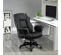 VINSETTO Piped PU Leather Office Chair High-Back Computer Office Gaming Chair in Black VINSETTO Black