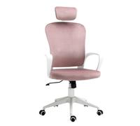 Vinsetto High-Back Rocking Chair With Adjustable Headrest Pink/White