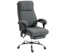 Vinsetto High Back Vibration Massage Office Chair with Footrest, Heated, Grey