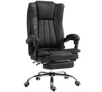 Vinsetto Home Office Chair, Executive Office Chair with Reclining Function Armrests, Footrest, Computer Desk Chair w/ Cat Scratch Resistant Fabric, Black Aosom UK