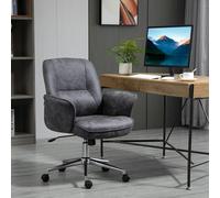 Vinsetto Swivel Computer Office Chair, Mid Back Computer Desk Chair for Home Study Bedroom, Ergonomic Desk Chair, Charcoal Grey Aosom UK