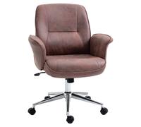Vinsetto Home Office Chair Microfibre Swivel Chair for Home Study, Red - Red