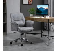 Vinsetto Home Office Chair Microfibre Swivel Chair for Home Study, Red - Grey