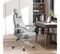 VINSETTO Home Office Chair Reclining Computer Chair w/ Lumbar Support in Grey VINSETTO Grey