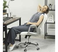 Vinsetto Home Office Chair, Velvet Computer Chair, Button Tufted Backrest with Swivel Wheels, Adjustable Height and Tilt Function, Cream White Cream