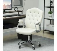VINSETTO Home Office Chair with Adjustable Height Tilt Function Cream White VINSETTO Cream