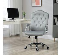Vinsetto Home Office Chair with Adjustable Height Tilt Function Cream White - Grey