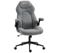 Vinsetto High-Back Home Office Chair w/ Flip Up Armrests Swivel Seat Light Grey