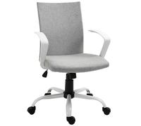 Vinsetto Swivel Home Office Linen Chair Light Grey, Grey