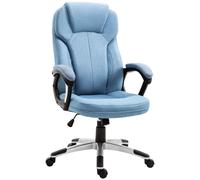 Vinsetto Linen Executive Office Chair Height Adjustable Swivel Chair VINSETTO Blue One Size