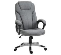 Vinsetto Linen Executive Office Chair Height Adjustable Swivel Chair, Grey