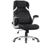 Vinsetto Linen-Look Office Chair, with Adjustable Height and Tension - Black