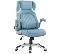 Vinsetto Linen-Look Office Chair, with Adjustable Height and Tension, Cat Scratch Resistant, Blue Aosom UK