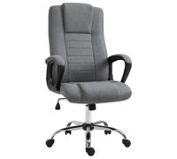Vinsetto Linen Upholstered Tilting Home Office Chair Grey