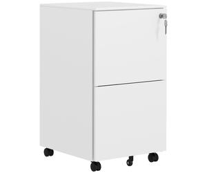 Vinsetto Lockable File Cabinet: Mobile Steel Storage for A4/Legal/Letter Documents, White Aosom UK