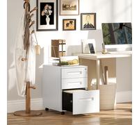 Vinsetto Lockable Mobile Filing Cabinet w/ 3 Drawers 39 x 48 x 60 cm - White | TJ Hughes