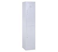HOMCOM 1.8m Locker Office Cabinet Storage w/ Shelves Grey, Grey