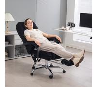 Vinsetto Massage Office Chair, Heated Reclining Desk Chair, Black