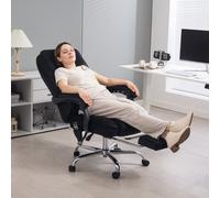 Vinsetto Massage Office Chair, Heated Reclining Desk Chair, Black, Black